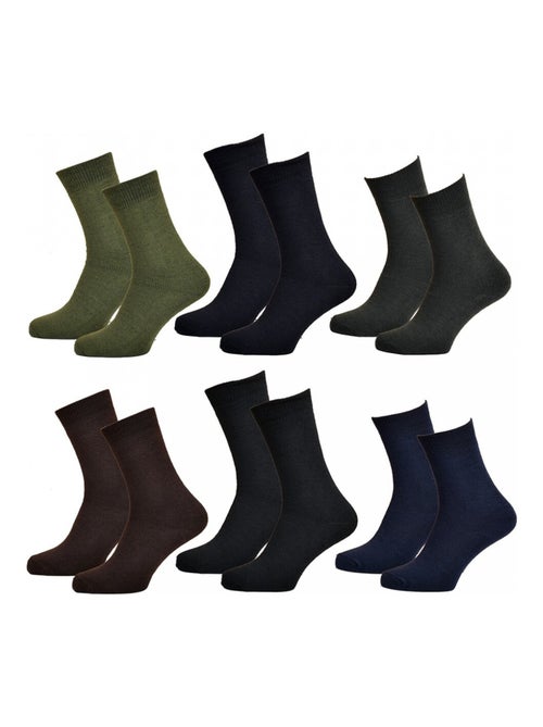 Chaussettes pour Homme Mi Saison Chaleur et Confort - Pack de 6 - Kiabi Chaussettes pour Homme Mi Saison Chaleur et Confort - Pack de 6 - Kiabi