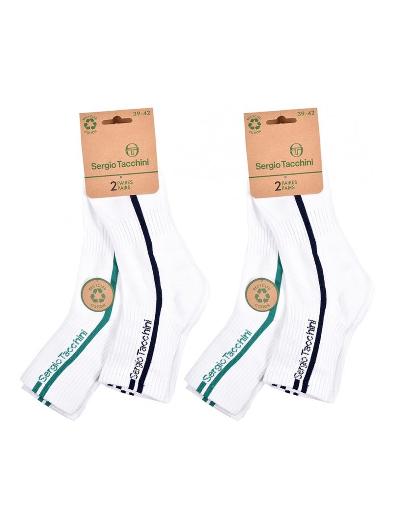 Chaussettes quarter sergio tacchini lot de 4 paires Multicolore - Kiabi