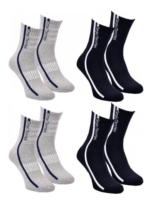 Chaussettes QUARTER SERGIO TACCHINI Lot de 4 Paires - Kiabi Chaussettes QUARTER SERGIO TACCHINI Lot de 4 Paires - Kiabi