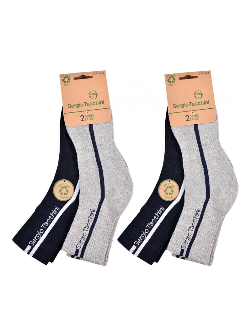 Chaussettes QUARTER SERGIO TACCHINI Lot de 4 Paires Multicolore - Kiabi