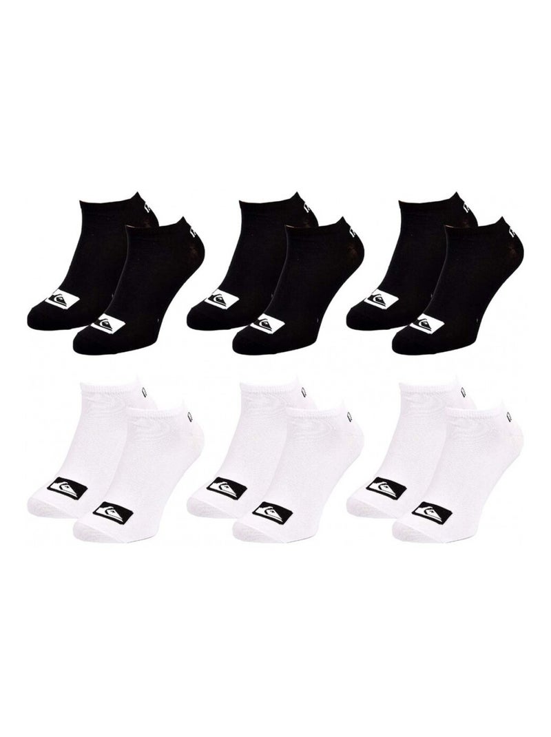 Chaussettes QUIKSILVER SNEAKER - Pack de 6 Blanc Noir - Kiabi