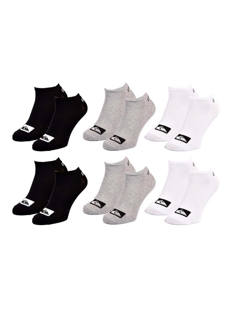 Chaussettes quiksilver sneaker - pack de 6 Noir Gris Blanc - Kiabi
