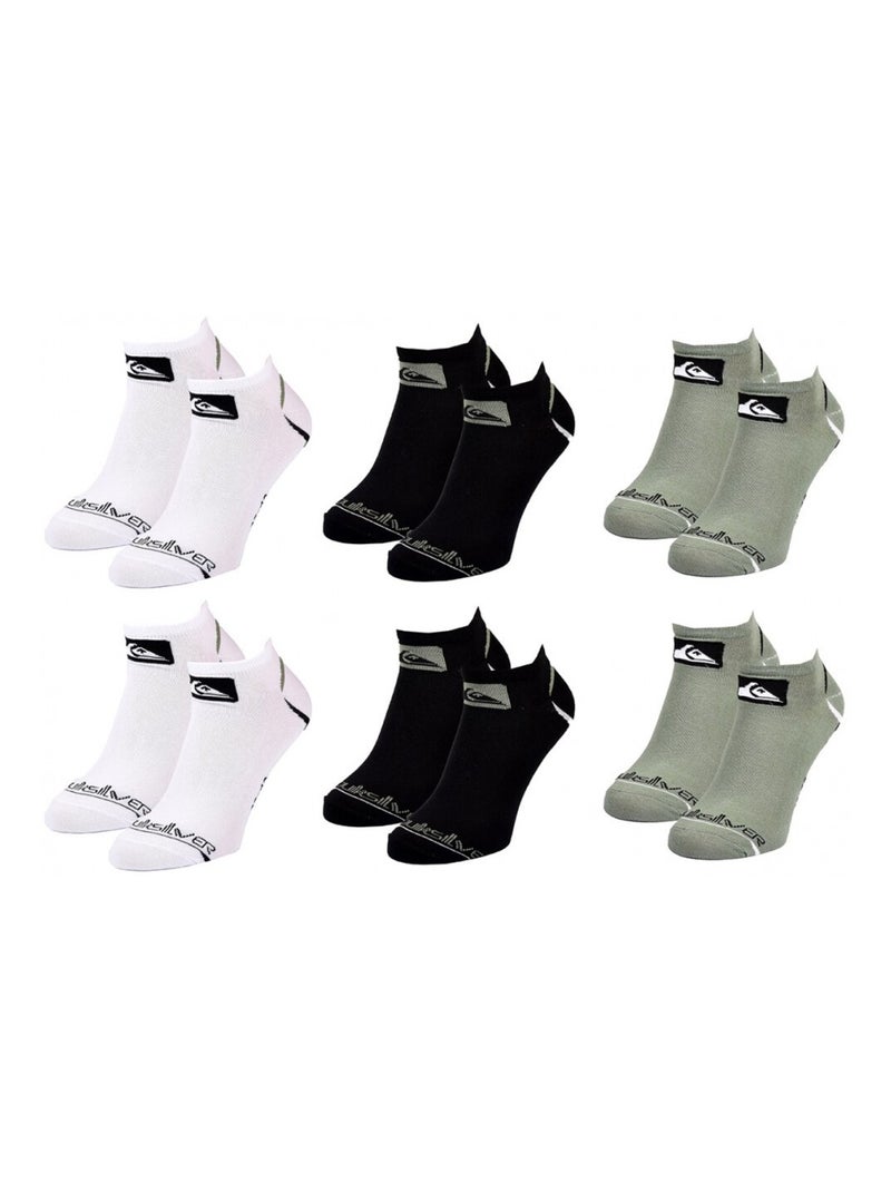 Chaussettes QUIKSILVER SNEAKER - Pack de 6 Noir Vert Blanc - Kiabi