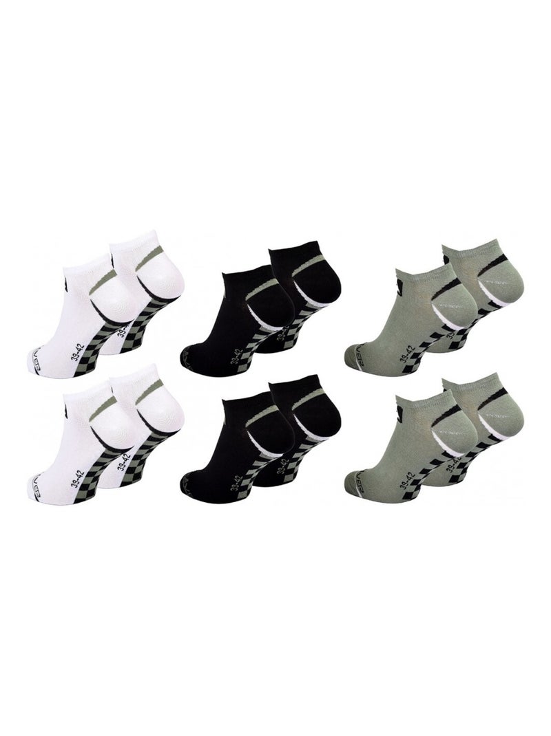 Chaussettes QUIKSILVER SNEAKER - Pack de 6 Noir Vert Blanc - Kiabi