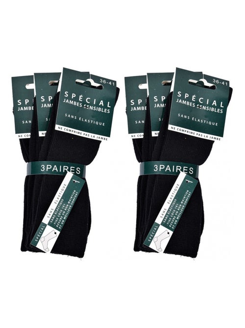 Chaussettes sans élastique femme Spécial Jambes sensibles - Pack de 6 - Kiabi Chaussettes sans élastique femme Spécial Jambes sensibles - Pack de 6 - Kiabi