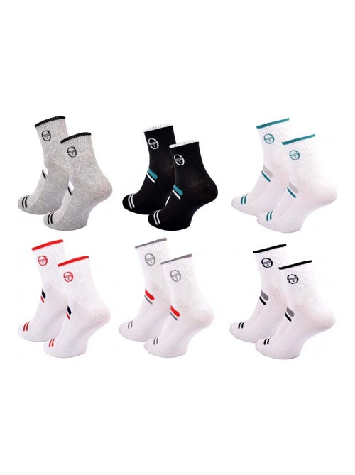 Chaussettes sergio tacchini quarter - pack de 6 - Kiabi Chaussettes sergio tacchini quarter - pack de 6 - Kiabi