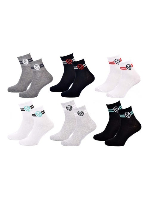 Chaussettes SERGIO TACCHINI QUARTER - Pack de 6 - Kiabi Chaussettes SERGIO TACCHINI QUARTER - Pack de 6 - Kiabi