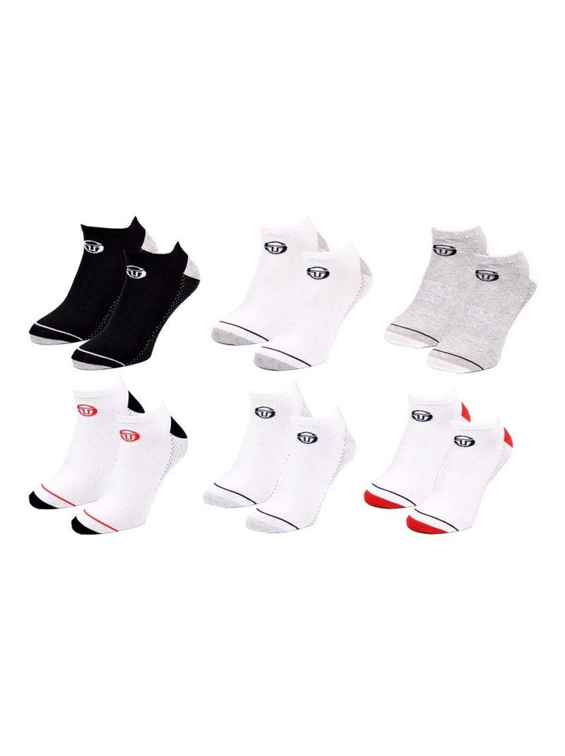 Chaussettes sergio tacchini sneaker - pack de 6 Multicolore - Kiabi