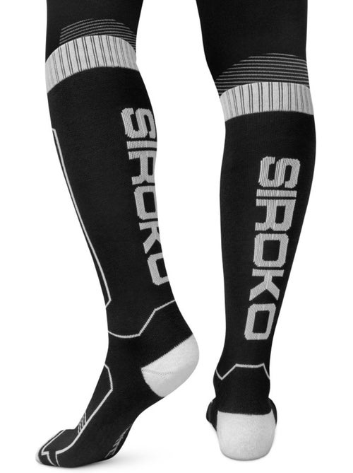 Chaussettes ski laine sports d'hiver homme et femme srx glide b&w - Kiabi