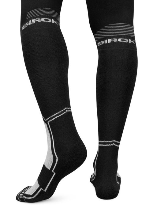 Chaussettes snowboard laine sports d'hiver homme et femme srx fend b&w - Kiabi