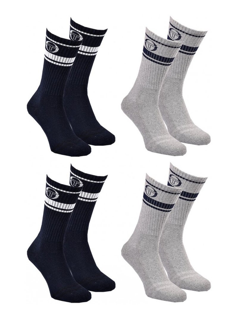 Chaussettes TENNIS SERGIO TACCHINI Lot de 4 Paires Multicolore - Kiabi