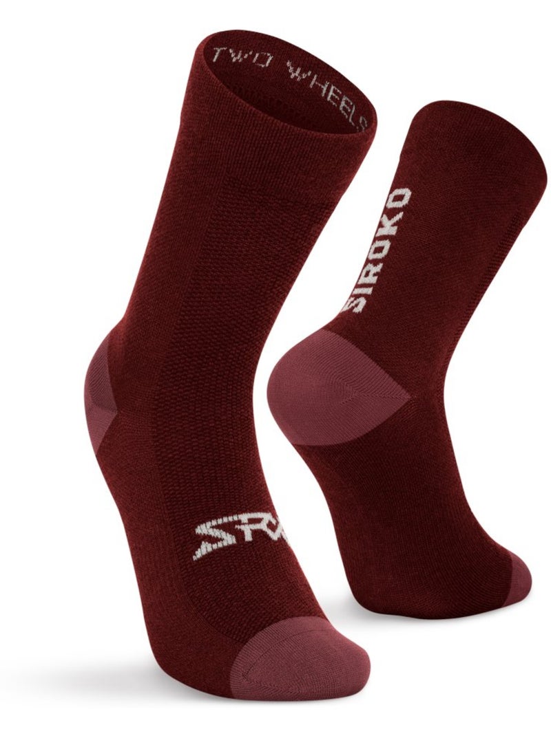 Chaussettes vélo avec laine mérinos cyclisme homme et femme srx aravis Rouge - Kiabi