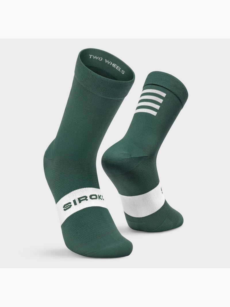 Chaussettes vélo cyclisme homme et femme s1  alpe d'huez Vert foncé - Kiabi
