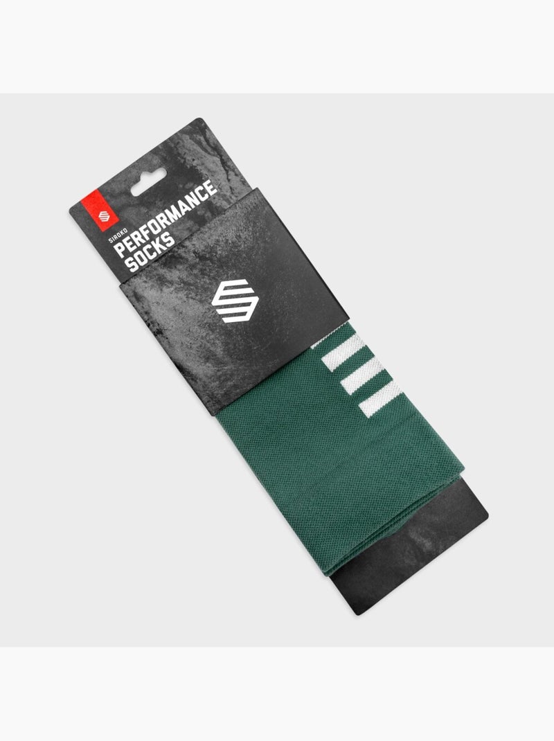 Chaussettes vélo cyclisme homme et femme s1  alpe d'huez Vert foncé - Kiabi
