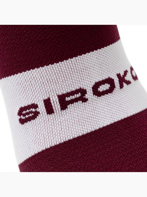 Chaussettes vélo cyclisme homme et femme s1 burgundy - Kiabi