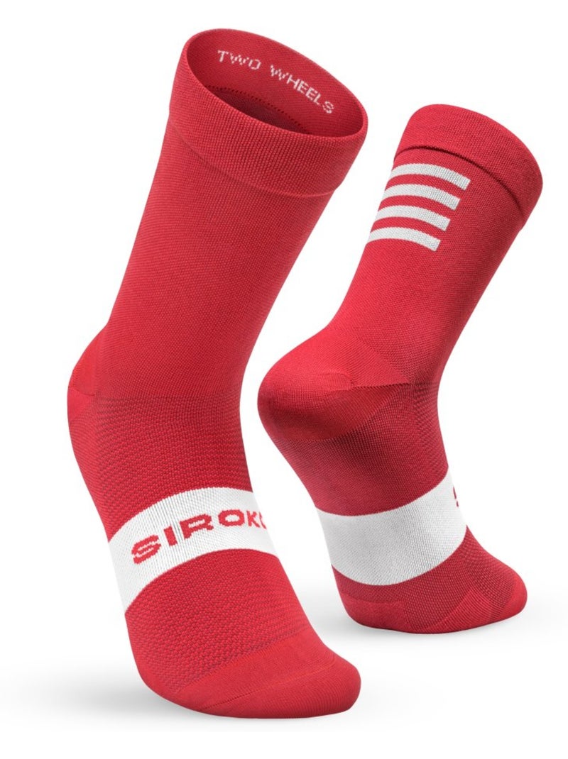 Chaussettes vélo cyclisme homme et femme s1  flamme rouge Rouge - Kiabi