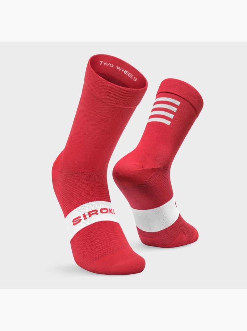 Chaussettes vélo cyclisme homme et femme s1  flamme rouge Rouge - Kiabi