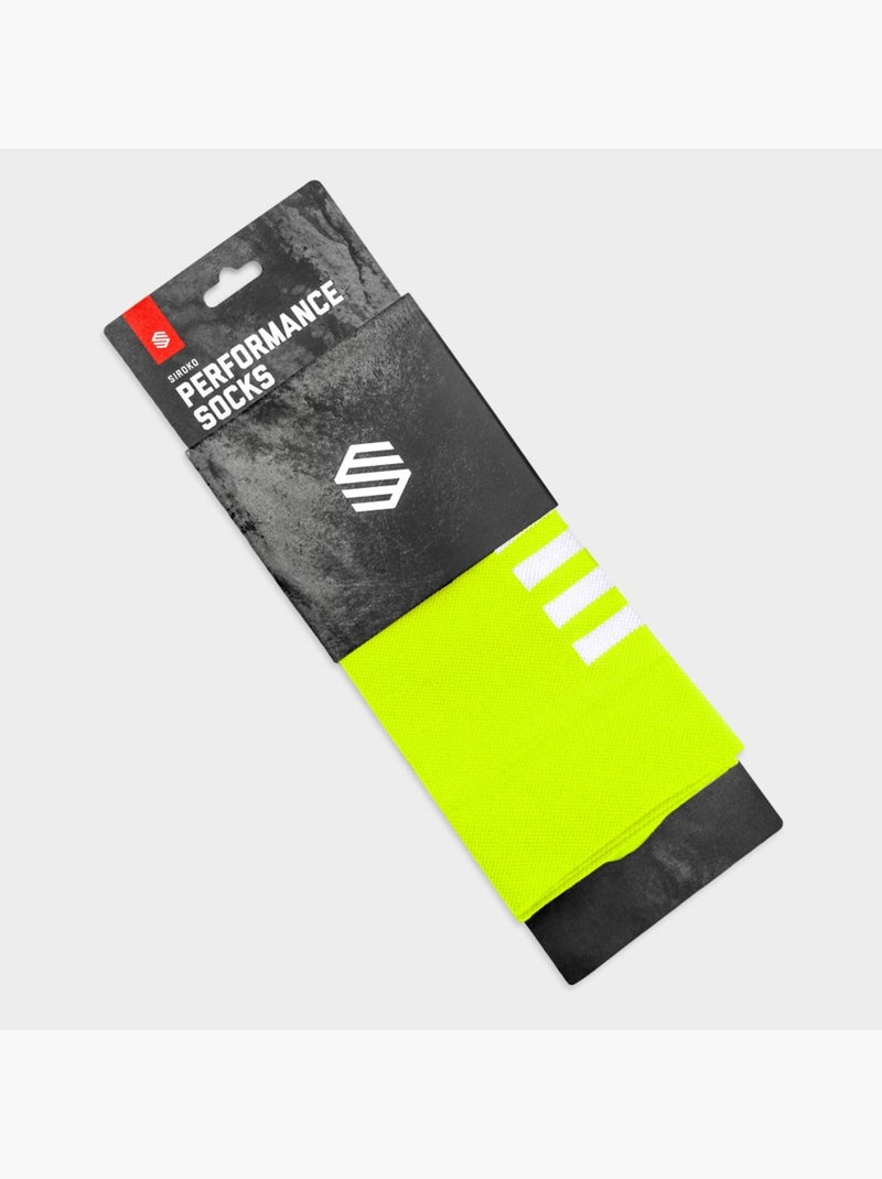 Chaussettes vélo cyclisme homme et femme s1 fluor montseny Jaune - Kiabi