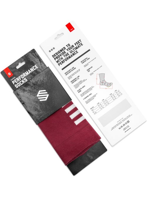 Chaussettes vélo cyclisme homme et femme s1 maroon volata - Kiabi