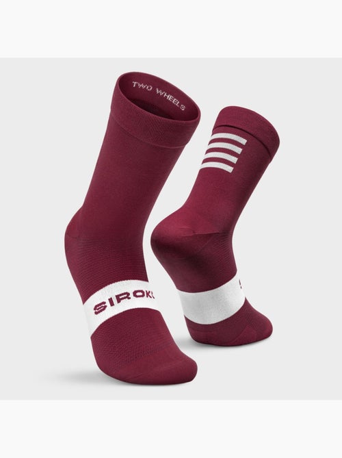Chaussettes vélo cyclisme homme et femme s1 maroon volata - Kiabi