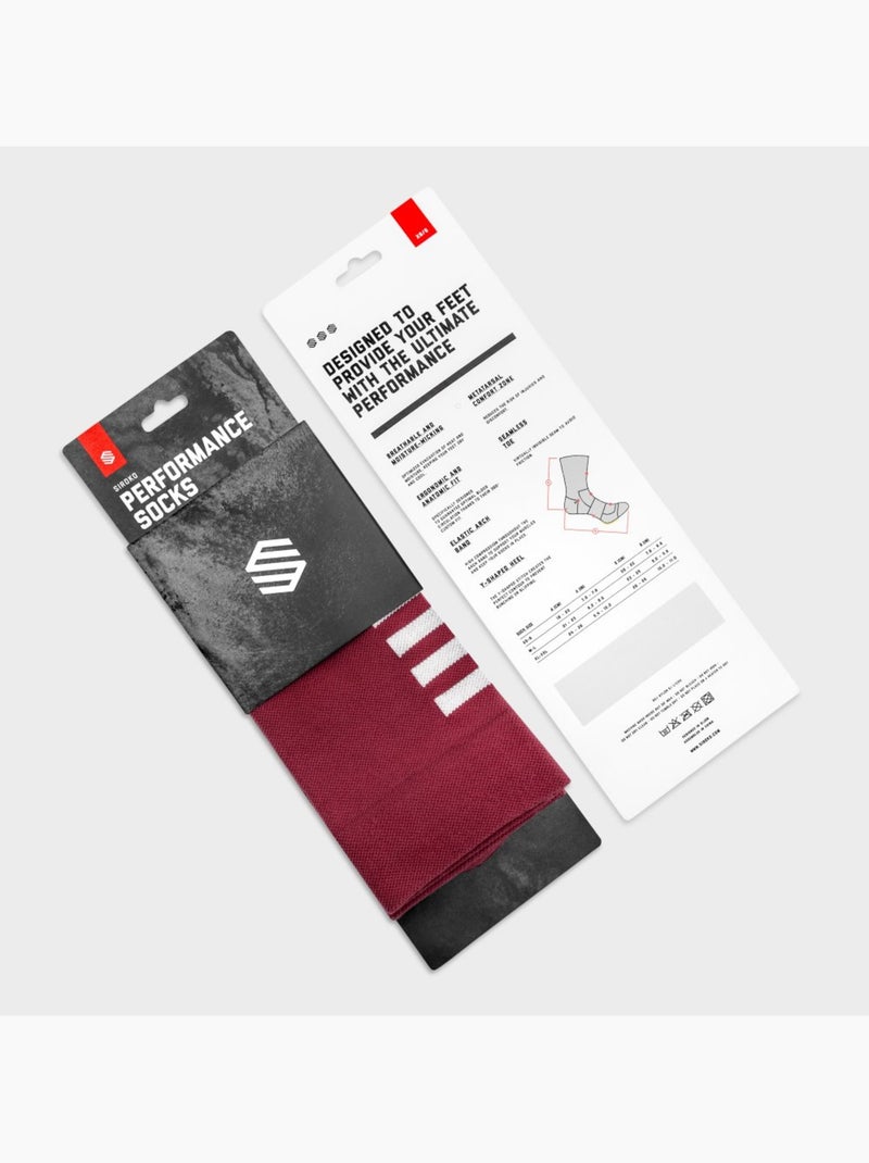 Chaussettes vélo cyclisme homme et femme s1 maroon volata Rouge brique - Kiabi