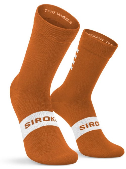 Chaussettes vélo cyclisme homme et femme s1 ochre major - Kiabi
