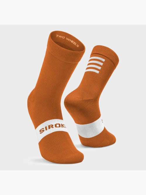 Chaussettes vélo cyclisme homme et femme s1 ochre major - Kiabi