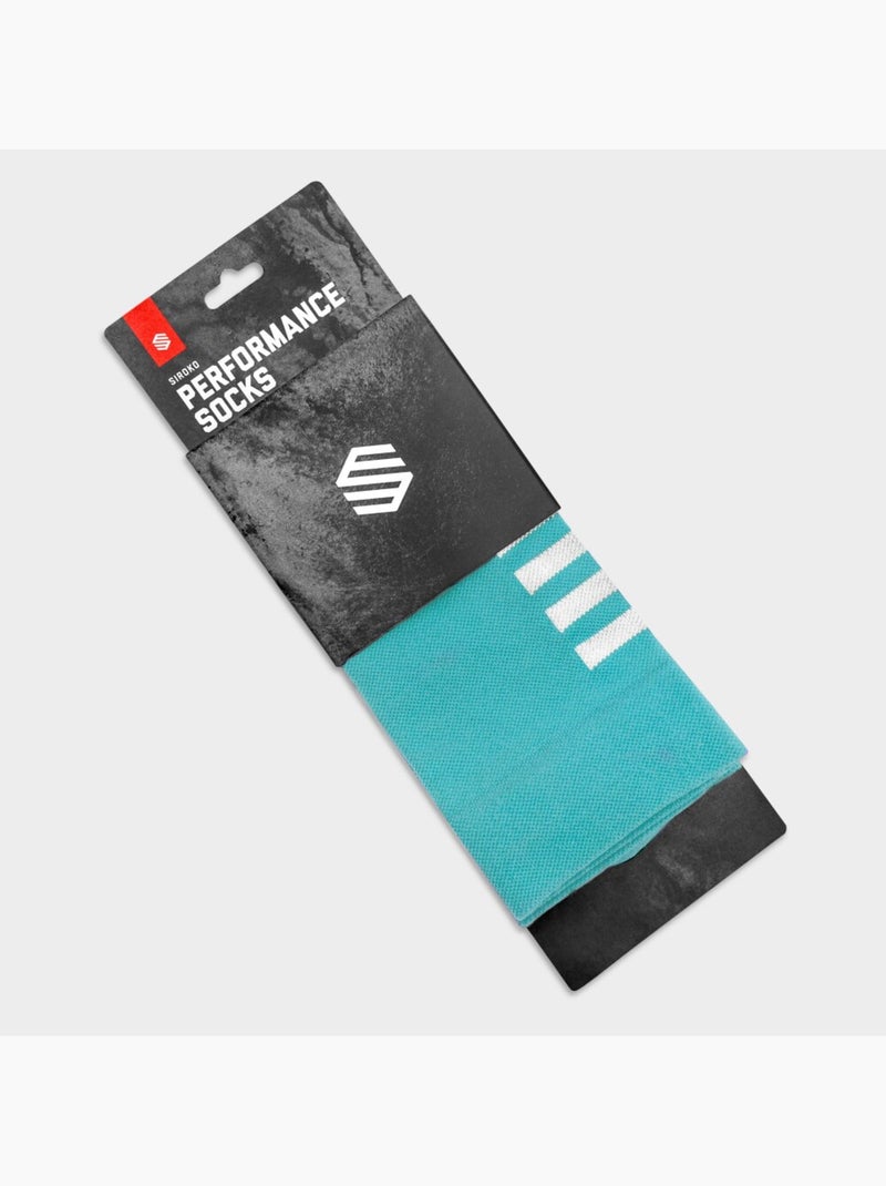 Chaussettes vélo cyclisme homme et femme s1  trollstigen Bleu cyan - Kiabi