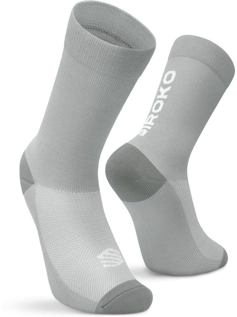 Chaussettes vélo d’hiver mi-mollet homme et femme s3 gray Blanc Gris - Kiabi