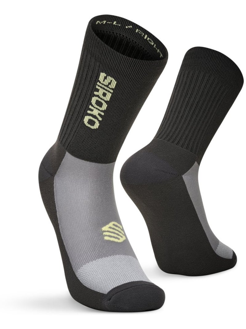 Chaussettes vtt mi-mollet cyclisme homme et femme mtb shred gray Blanc Gris - Kiabi