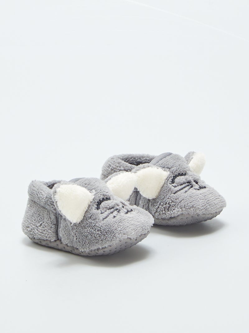 Chausson en polaire Gris - Kiabi