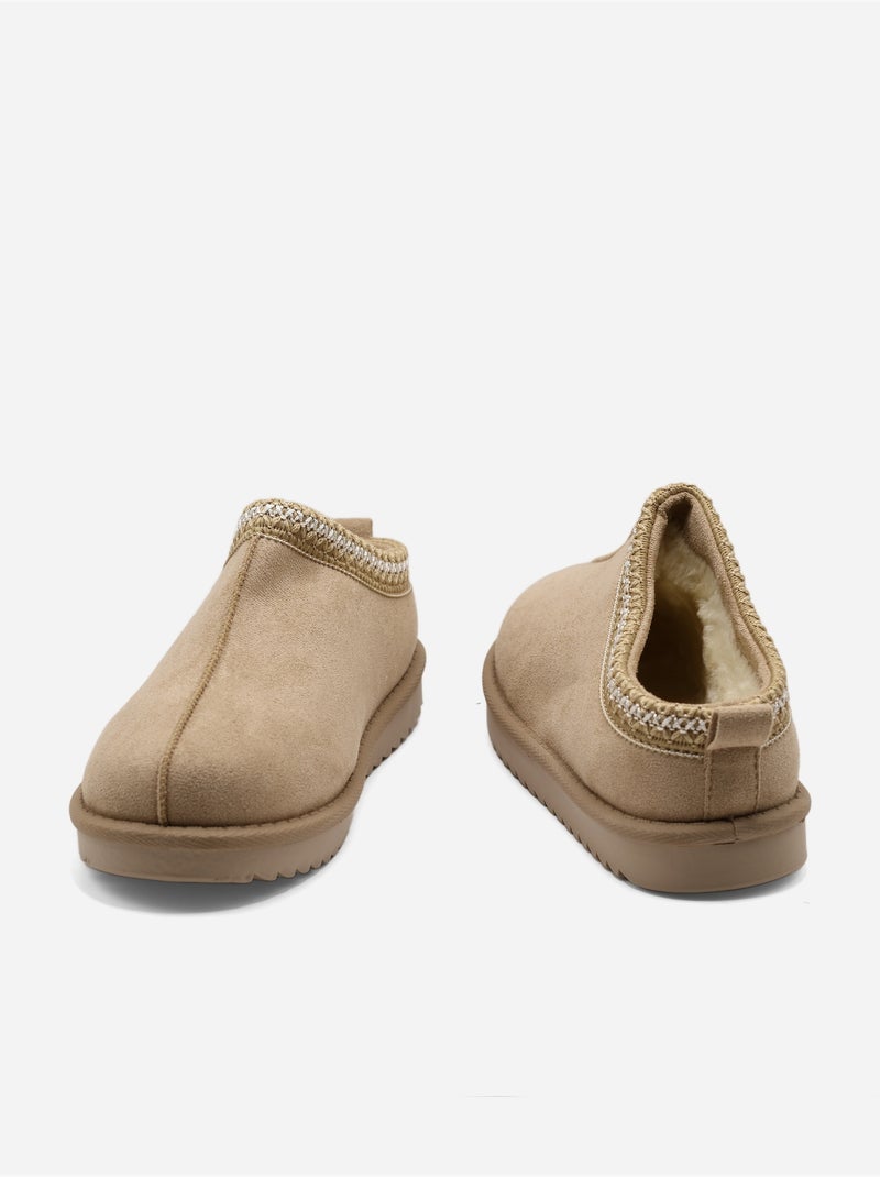 Chaussons à enfiler Taupe - Kiabi