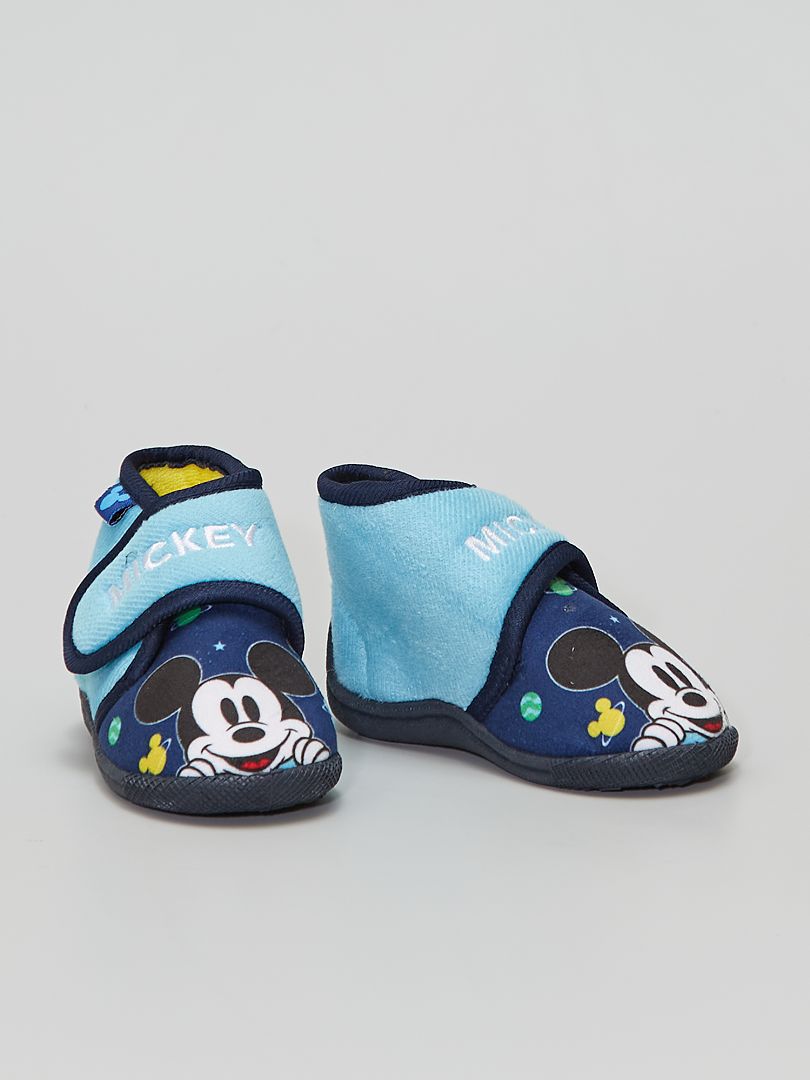 Chaussons à scratch 'Mickey' bleu - Kiabi