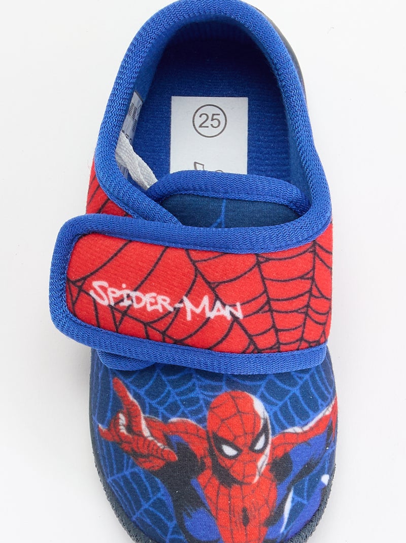 Chaussons à scratch 'Spiderman' Bleu - Kiabi