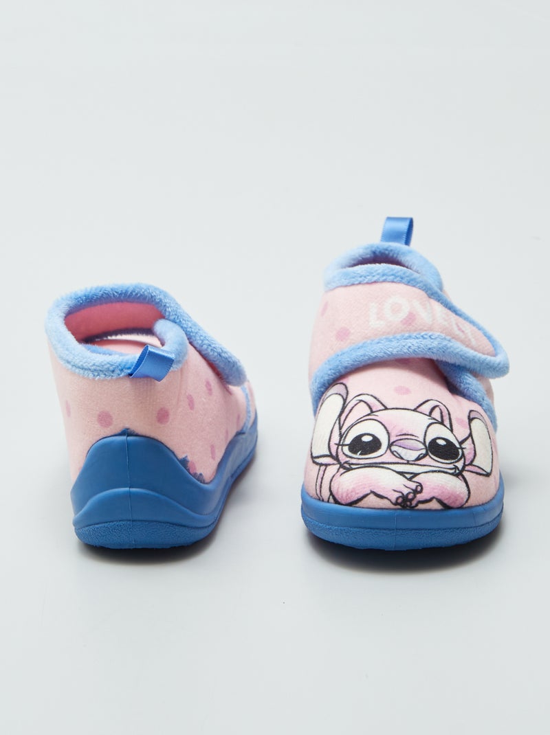 Chaussons à scratch 'Stitch' Rose - Kiabi