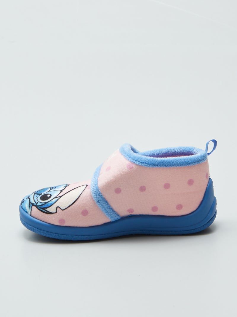Chaussons à scratch 'Stitch' Rose - Kiabi