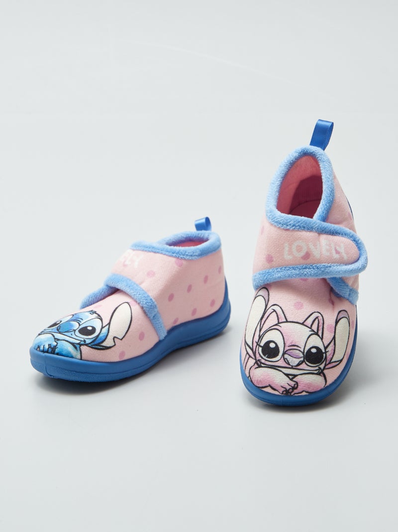 Chaussons à scratch 'Stitch' Rose - Kiabi