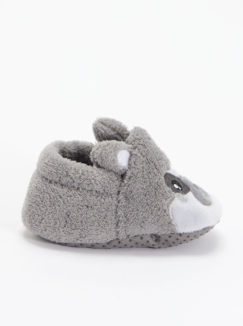Chaussons animaux chauds Gris - Kiabi