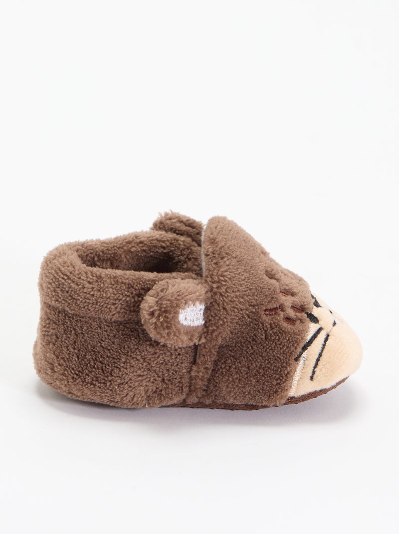 Chaussons animaux chauds Marron - Kiabi