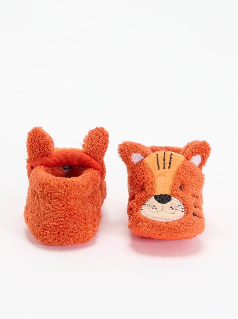 Chaussons animaux chauds Orange - Kiabi