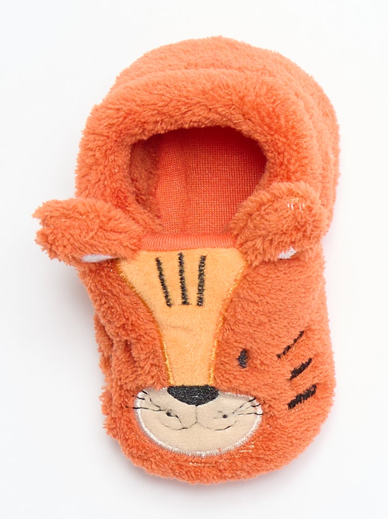 Chaussons animaux chauds Orange - Kiabi