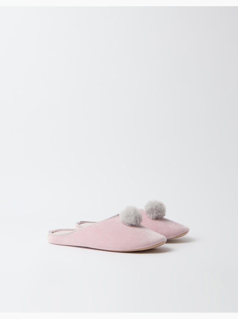 Chaussons avec pompons, mo fashion Rose - Kiabi