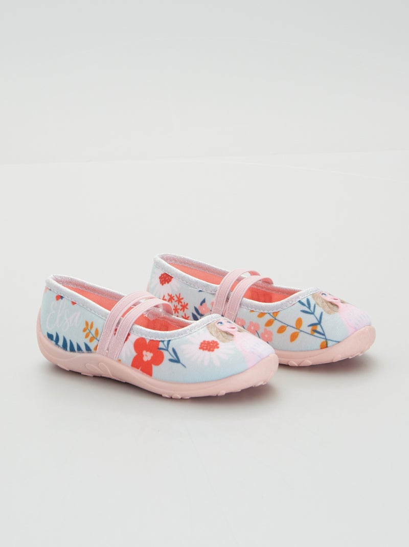 Chaussons ballerines 'Reine des Neiges' Rose - Kiabi