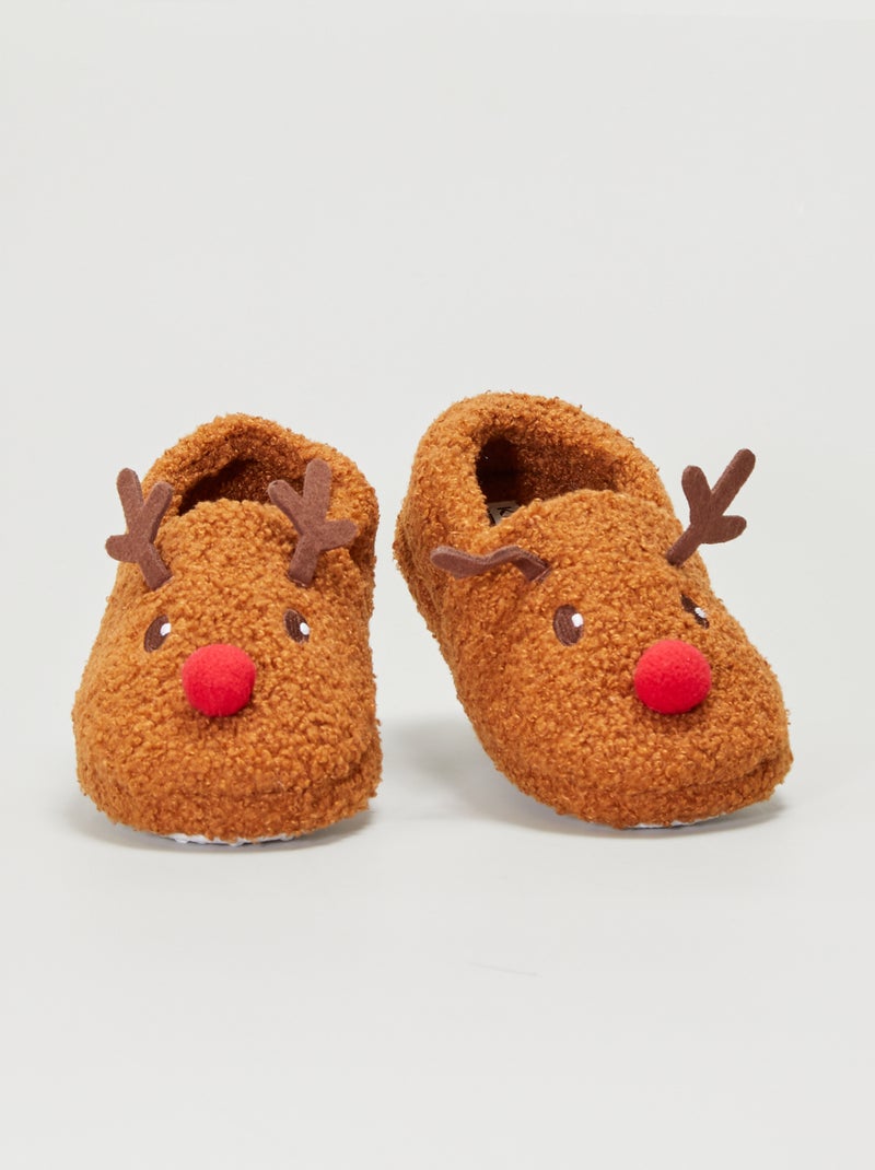 Chaussons ballerines 'renne' Camel - Kiabi