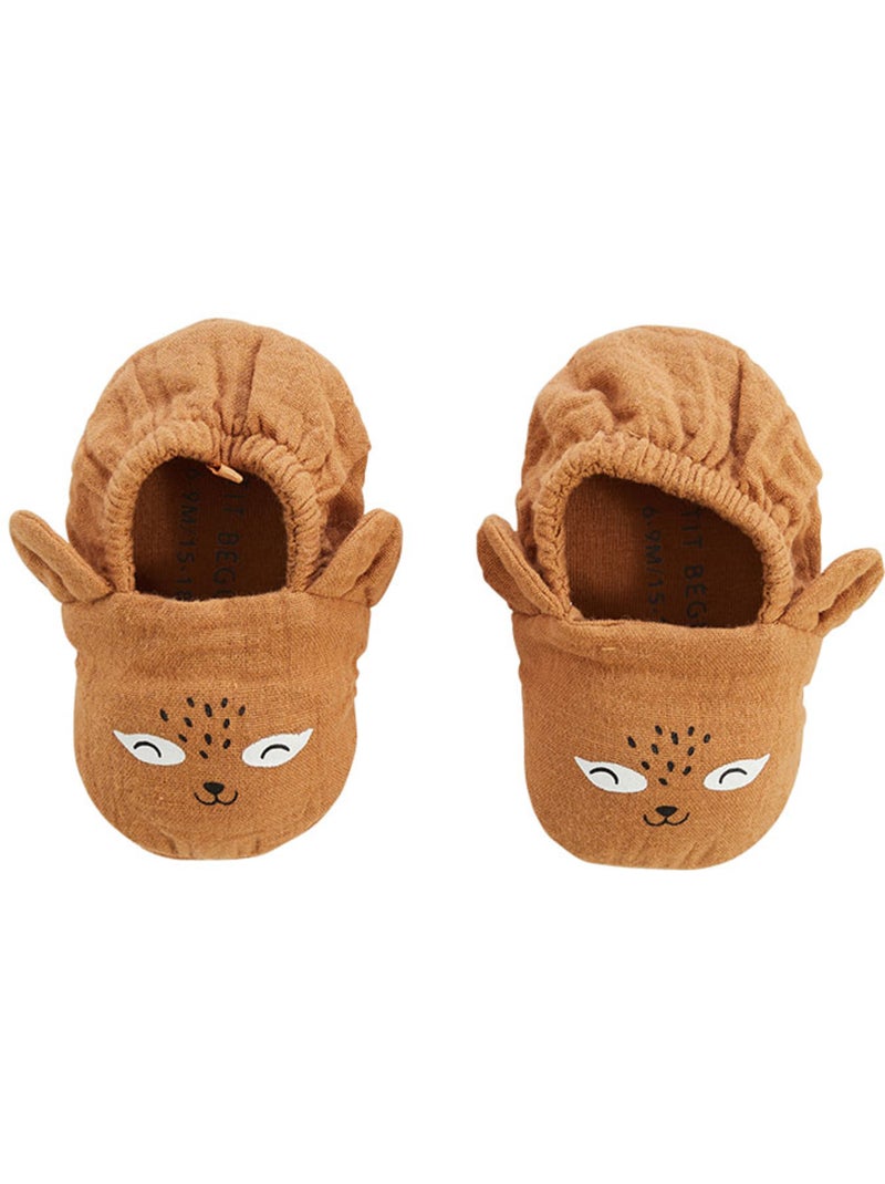 Chaussons b?b? en gaze de coton Gabin Moutarde - Kiabi