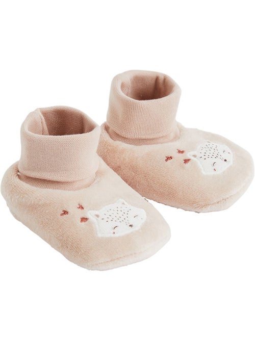 Chaussons bébé en velours doucette - Kiabi