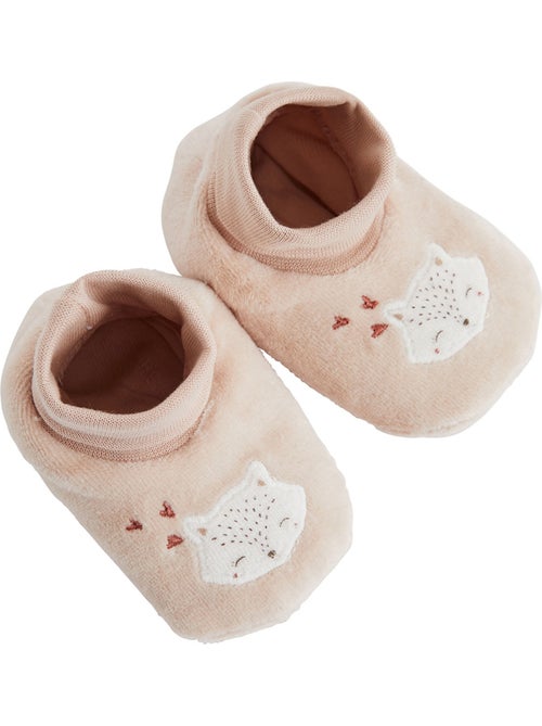 Chaussons bébé en velours doucette - Kiabi