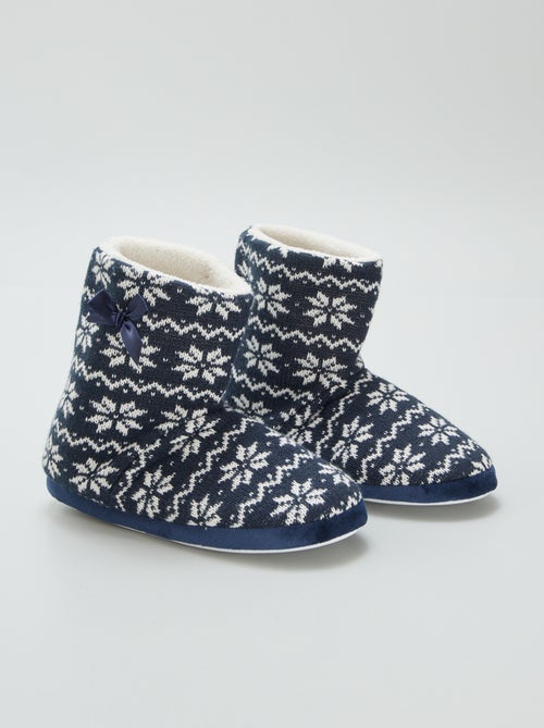 Chaussons boots à motif jacquard - Kiabi