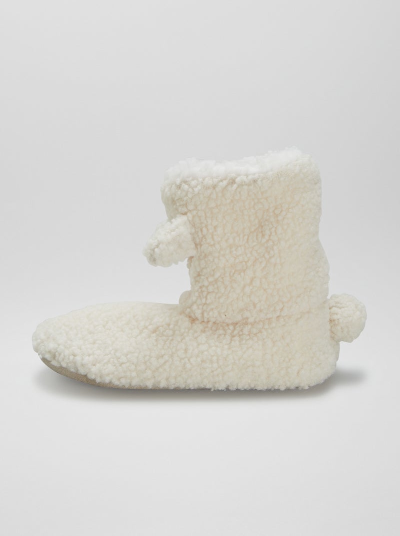 Chaussons boots effet moutonné Beige - Kiabi
