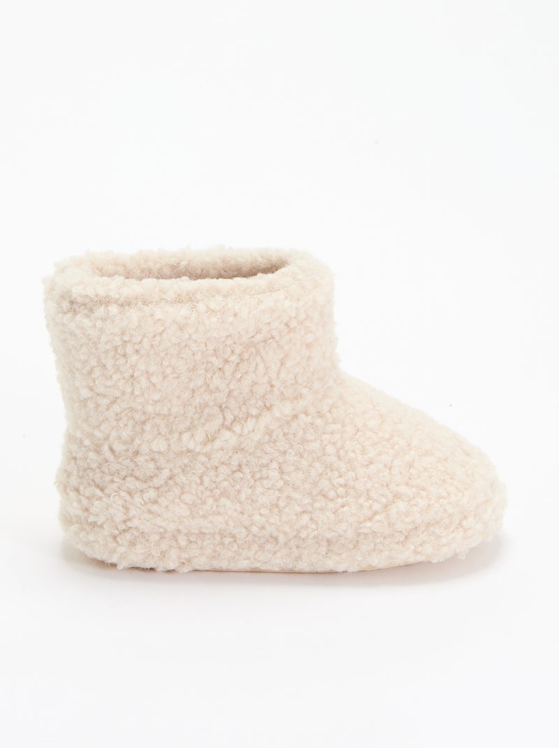 Chaussons boots effet moutonné Beige - Kiabi